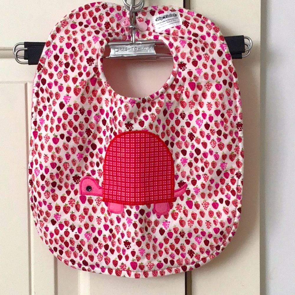 Cute Pink Turtle Baby Bib